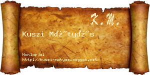 Kuszi Mátyás névjegykártya