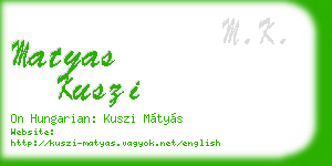 matyas kuszi business card